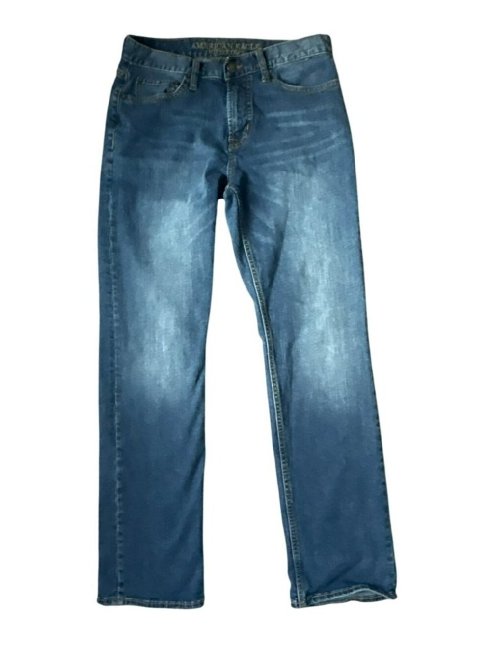 American Eagle Mens Core Flex Jeans 30x32 Denim Blue Medium Wash Straight Leg
